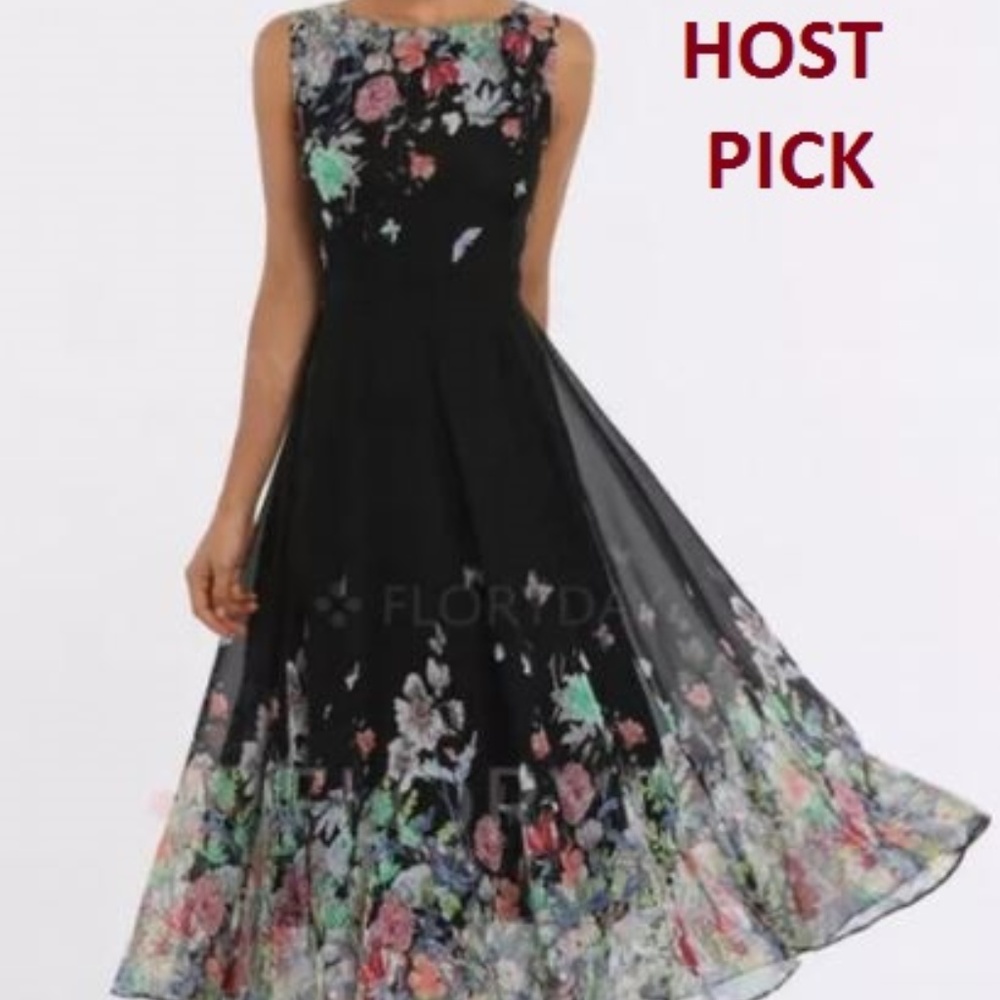 HOST PICK Black and Floral Floryday Dress